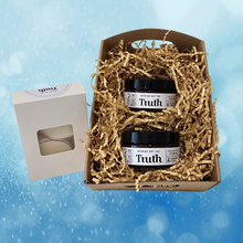 Load image into Gallery viewer, 100gm Face + Body Scrub | Face + Body Cream | 2 large Tealight Candles