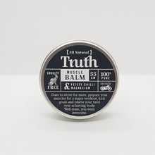 Load image into Gallery viewer, Truth Cosmetics chilli magnesium muscle rub in 55gm metal tin for muscle relief and workout recovery