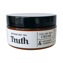 Load image into Gallery viewer, Truth Cosmetics1 face and body cream jar with black lid rosewood chamomile moisturizer for sensitive skin