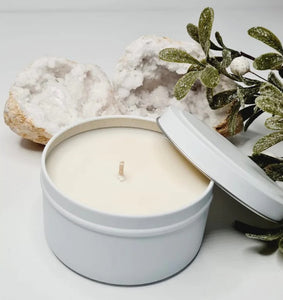 6oz Soy Candle in White Tin Special $5 with Purchase of $99 + Use Code WHITECANDLE at Check Out