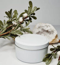 Load image into Gallery viewer, 6oz Soy Candle in White Tin Special $5 with Purchase of $99 + Use Code WHITECANDLE at Check Out
