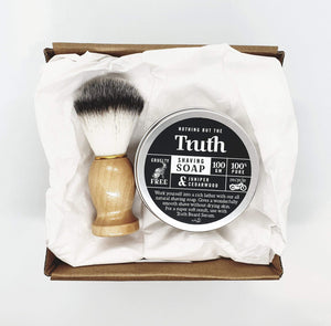 Juniper & Cedarwood Shaving Soap | Vegan Shaving Brush | Gift Pack - Truth Cosmetics