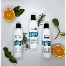 Load image into Gallery viewer, Truth Cosmetics Pure Hair Aquatic clarifying shampoo, rosemary and mandarin, australian made, vegan, chemical free, natural, cruelty free, gentle on hair, removes chlorine, swimmers shampoo, removes hairspray build up, pH balanced, dry hair, dull hair, brittle hair.
