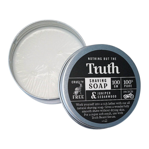 Shaving Soap | Juniper & Cedarwood | 100gm - Truth Cosmetics, shaving rash, shaving breakout, mens acne, shaving rash, gentle shaving soap, natural shaving soap, vegan, chemical free, organic, Australian made.