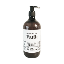 Load image into Gallery viewer, Truth Cosmetics1 java and mandarin face wash in 500ml amber pump bottle with wake up formula
