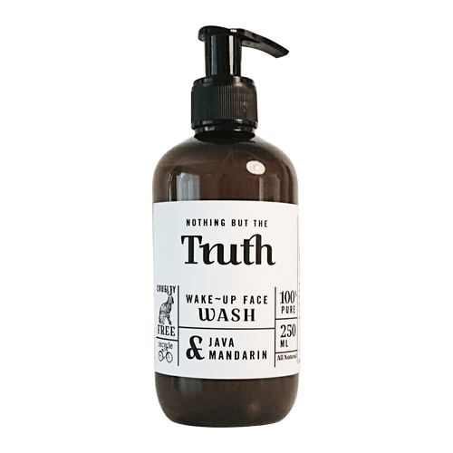 Truth wake up face wash Java and Mandarin pump bottle 250 ml vegan face wash by Truth Cosmetics