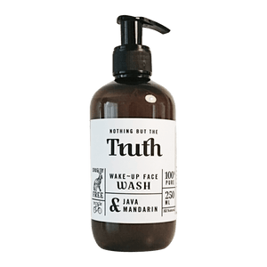 Truth wake up face wash Java and Mandarin pump bottle 250 ml vegan face wash by Truth Cosmetics